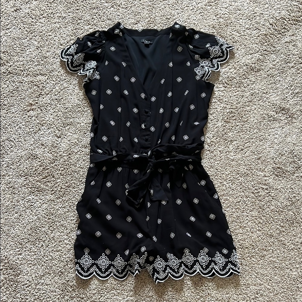 LOFT Black and White Romper
